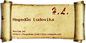 Hegedűs Ludovika névjegykártya